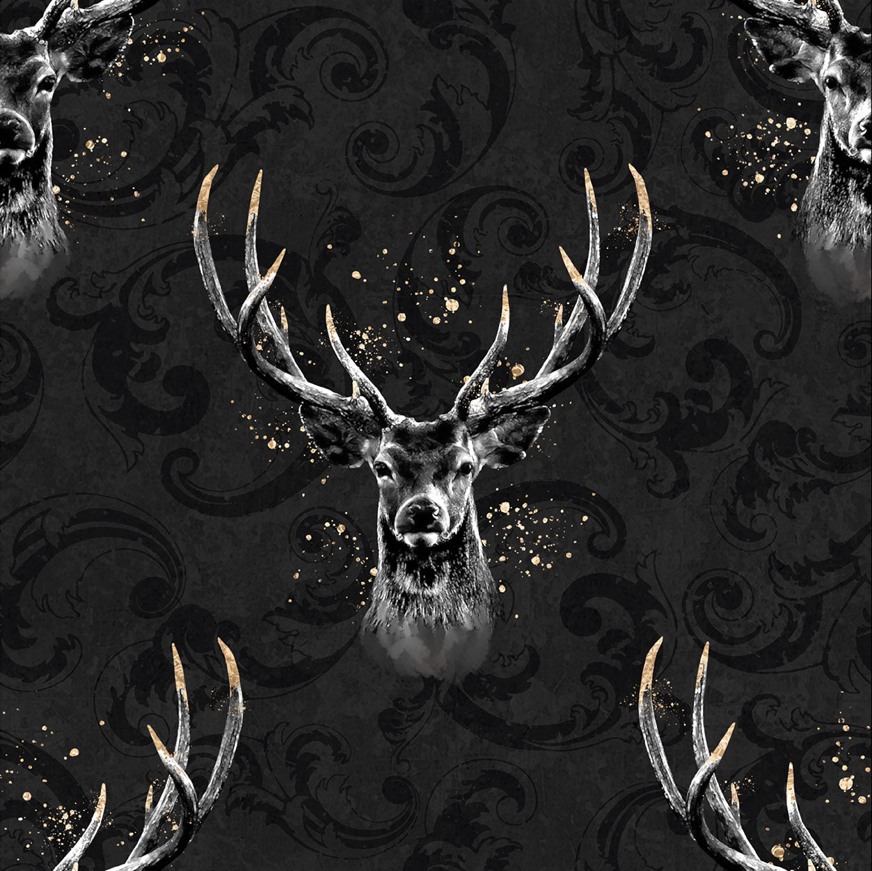 Wattierter Baumwoll-Jersey – Hirsch