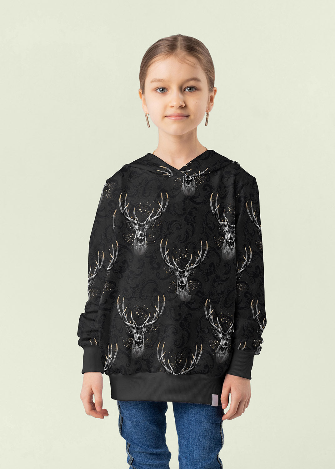 Wattierter Baumwoll-Jersey – Hirsch