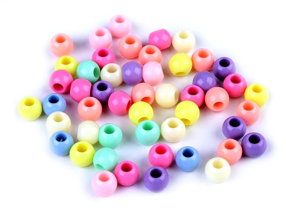 Plastmasas pērlītes 8×10 mm pasteļtoņos – mix