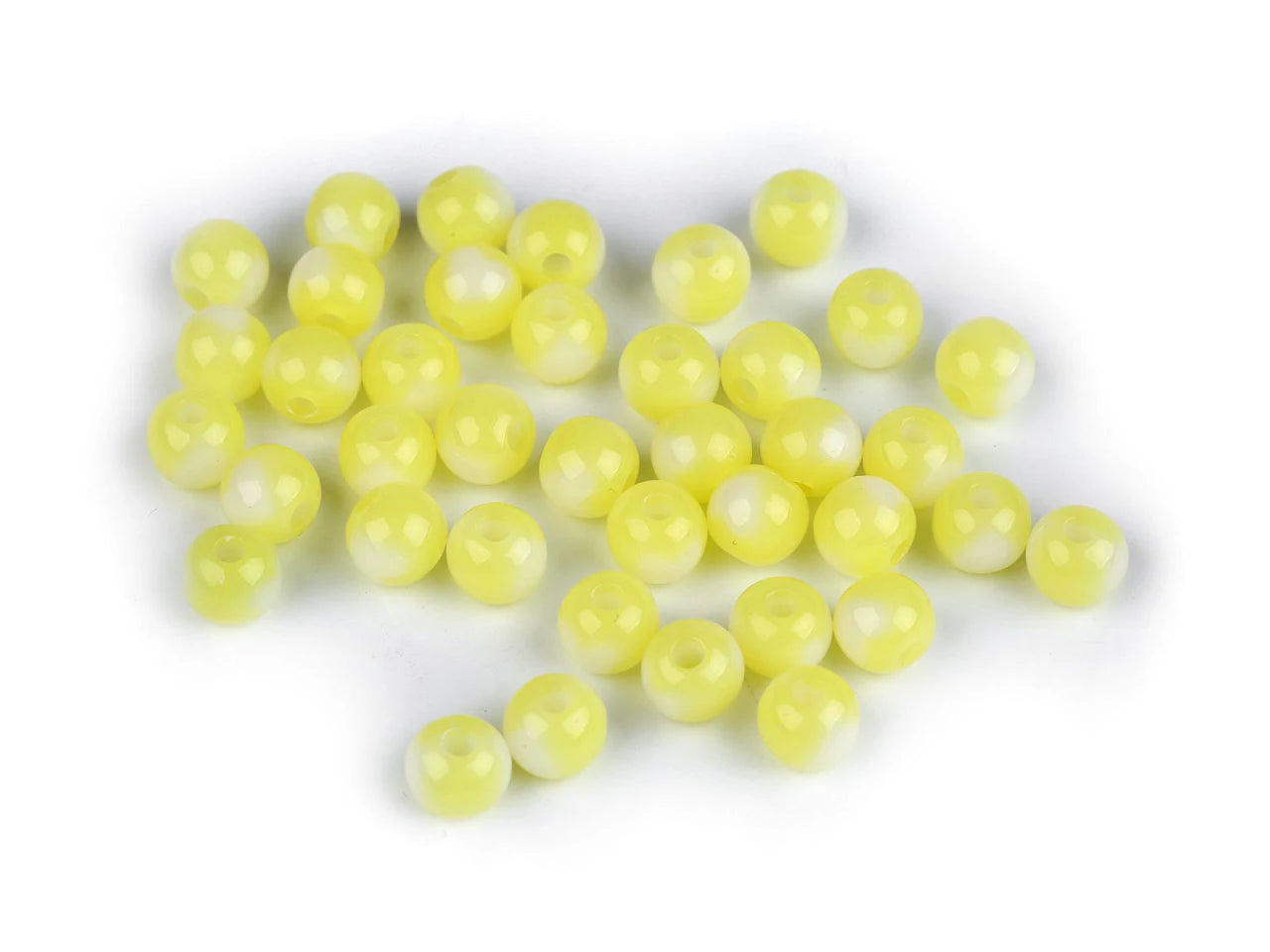 Plastmasas pērles ar sirsniņu Ø8 mm – gaiši dzeltenas