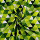 100% Cotton fabric - green triangles 125 g/m²
