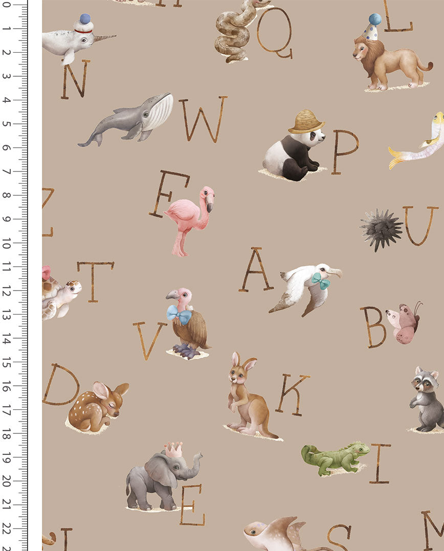 100% Cotton Flannel with Alphabet