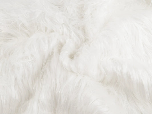 Faux Fur with Very Long Pile – White