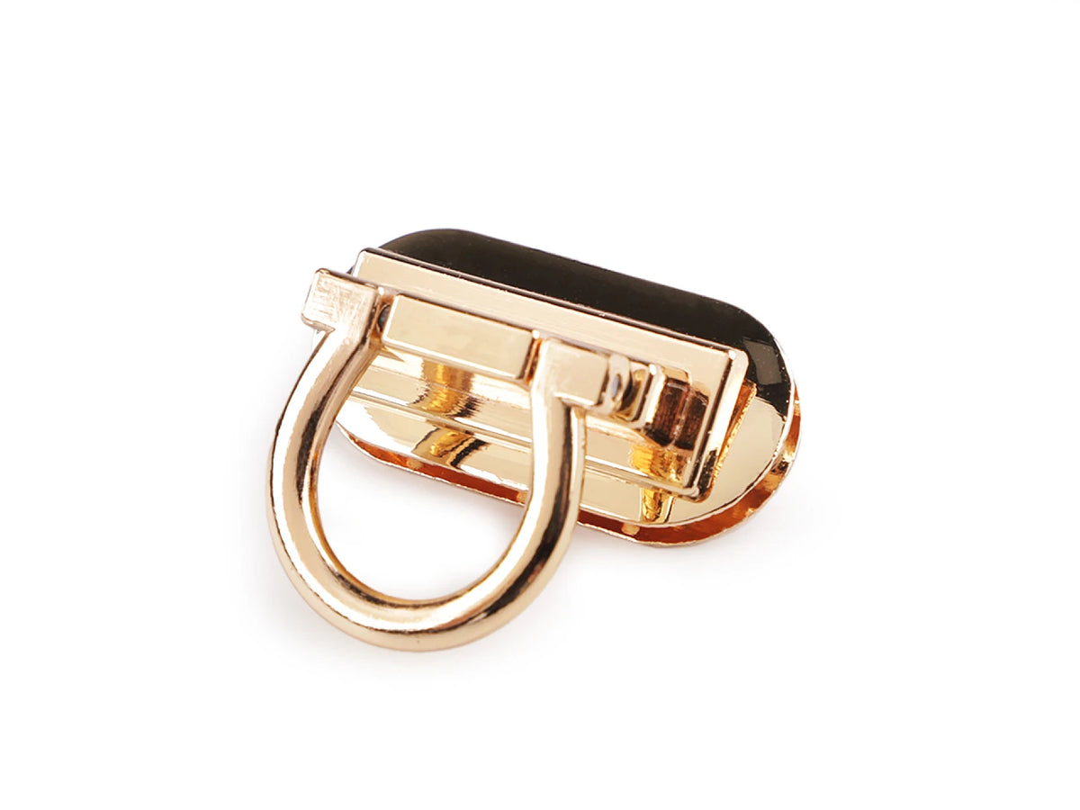 Metal bag clasp / lock 20 × 42 mm – gold-colored