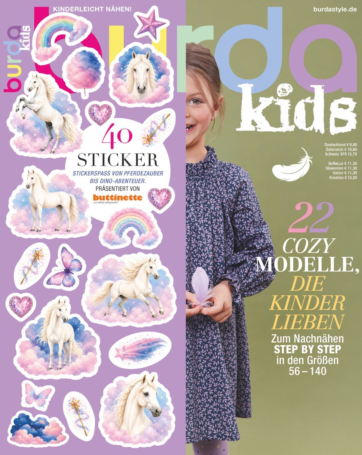 Burda Kids 02/2026 – children's sewing magazine with patterns, in German