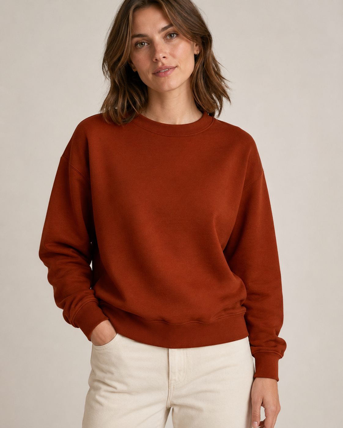 Wärmeisolierter Baumwolljersey – Terrakotta