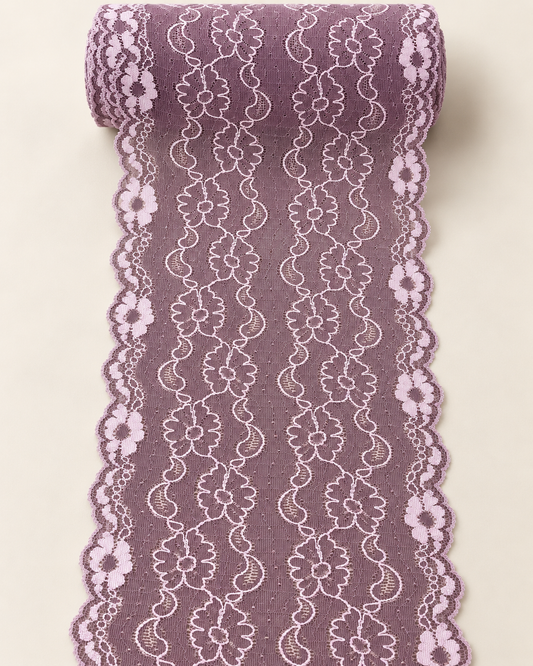 Elastīgā mežģīne 17 cm-Ceriņkrāsa