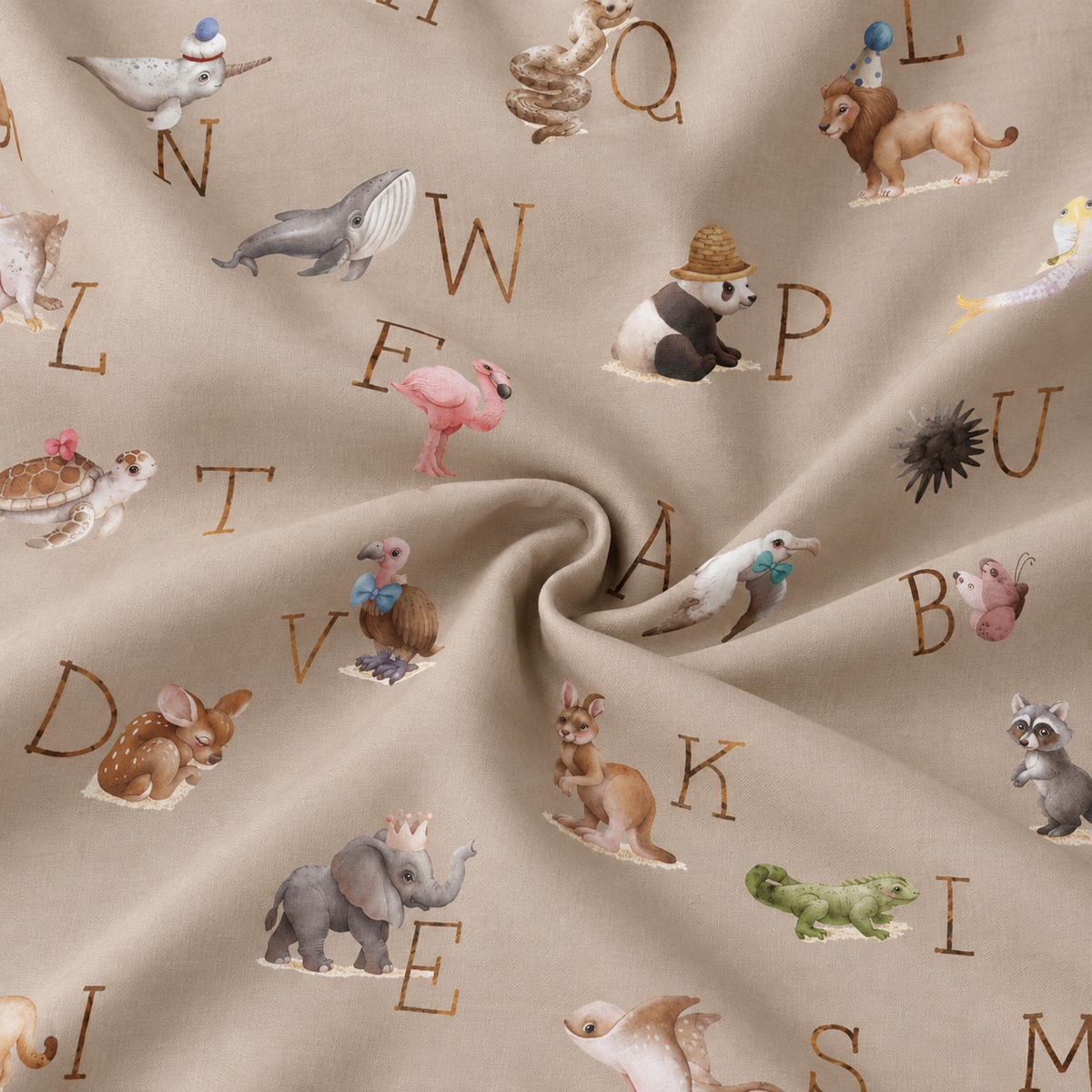 100% Cotton Flannel with Alphabet