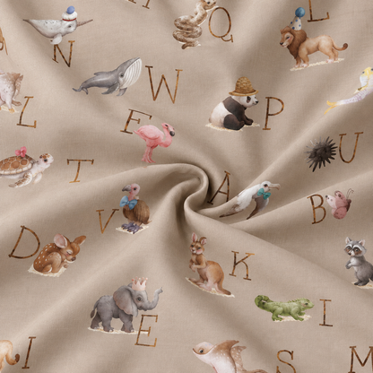 100% Cotton Flannel with Alphabet