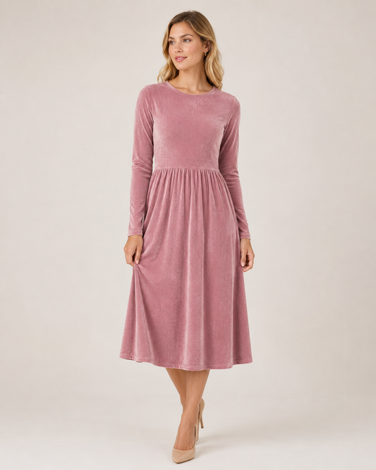 Kokvilnas velūrs-vecrozā(Mauve) 250 g/m²