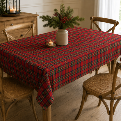 txt
Tissu 100 % coton - à carreaux rouges de Noël