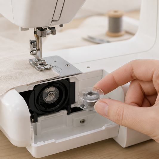 Flache Kunststoffspule für Nähmaschinen Ø 20,4 mm – 10er-Set