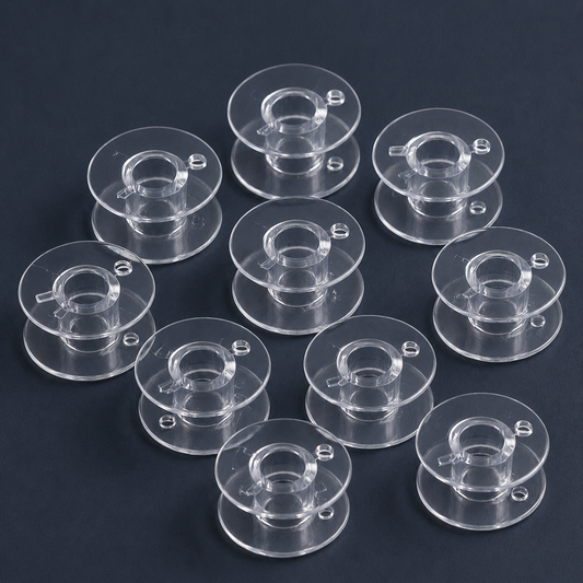 Flache Kunststoffspule für Nähmaschinen Ø 20,4 mm – 10er-Set