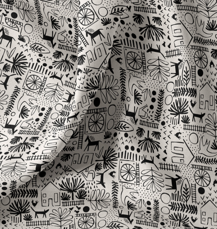 Poplin - black and white pattern