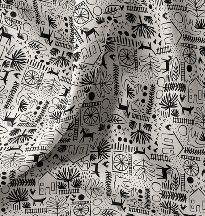 Poplin - black and white pattern