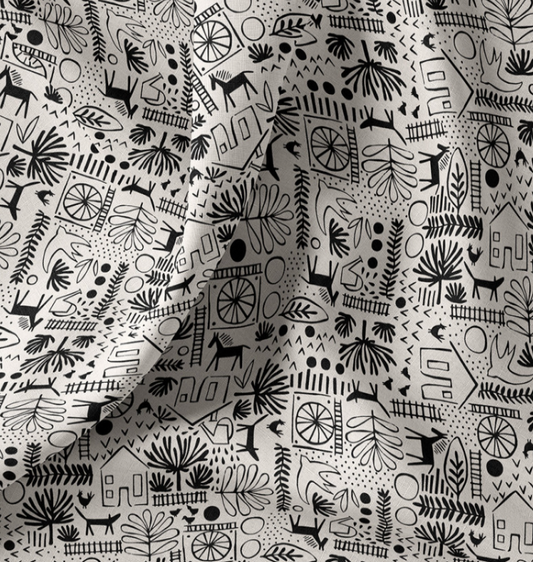 Poplin – black and white pattern