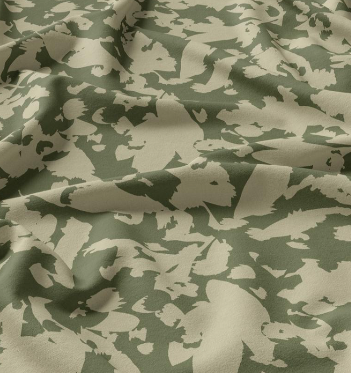 100% Viscose Fabric – Green-Tone Pattern