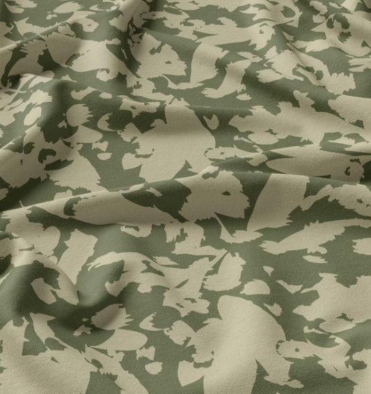 100% viscose fabric – green-tone pattern