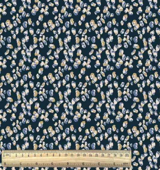 100% viscose fabric – blue pebbles