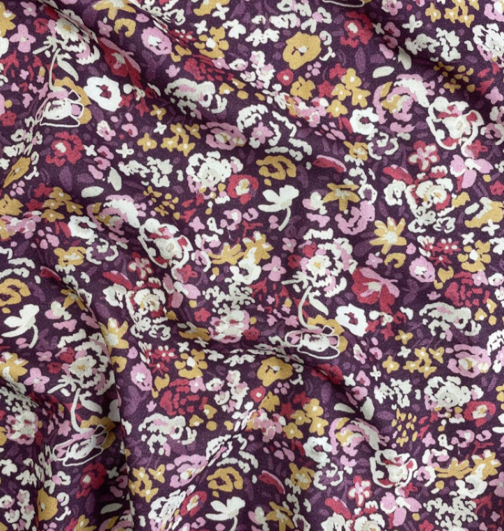 100% Viscose Fabric - Grandma's Flower Garden