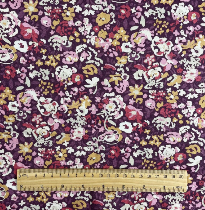 100% Viscose Fabric - Grandma's Flower Garden