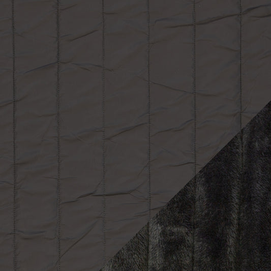 Quilted fabric with fleece lining - grey