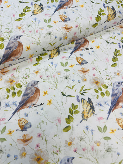 100% Cotton Fabric – Meadow and Bird