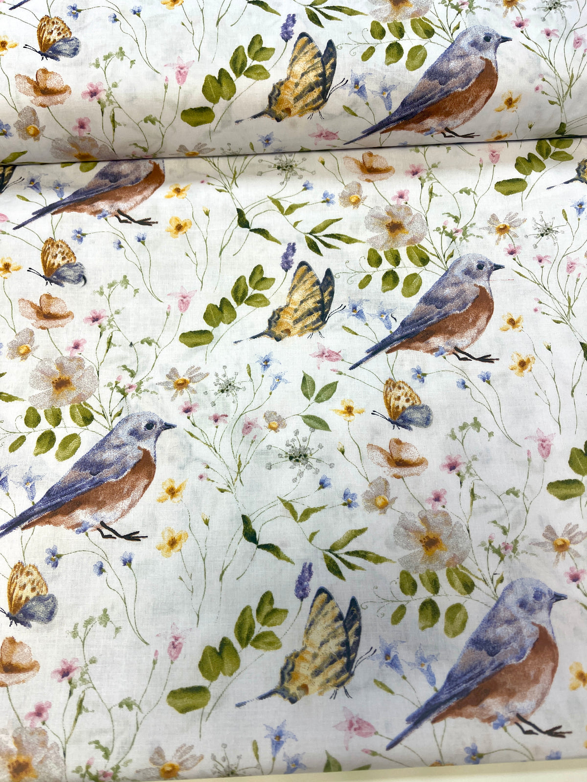 100% Cotton Fabric – Meadow and Bird