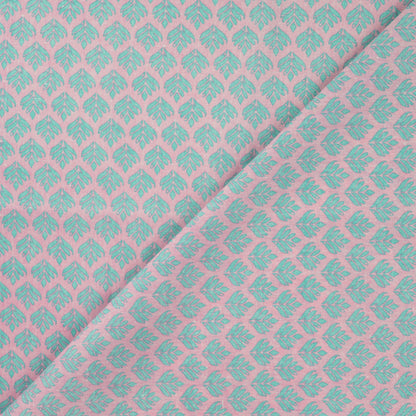 Premium 100% Cotton Fabric - Turquoise Leaves