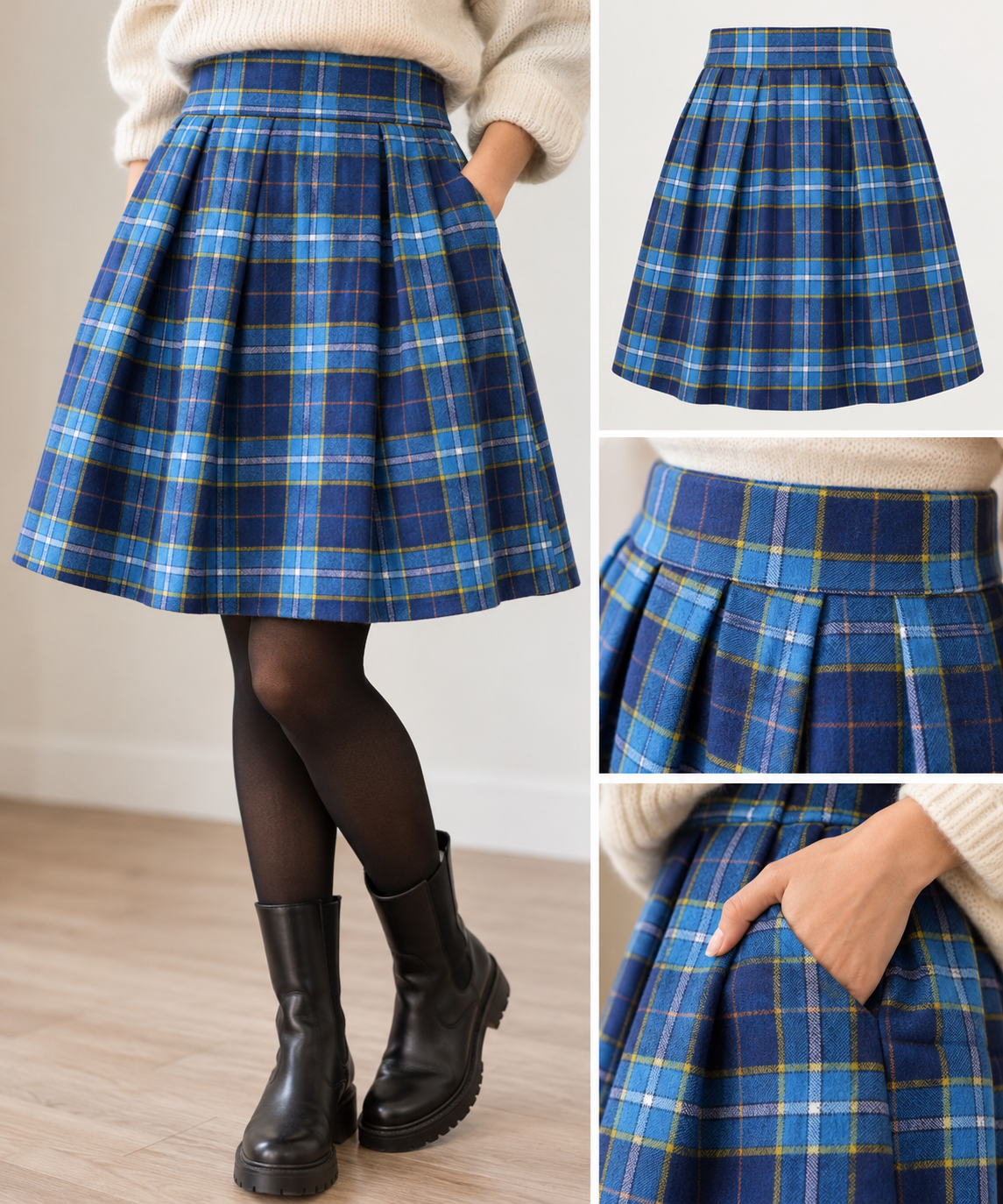 Blue tartan flannel