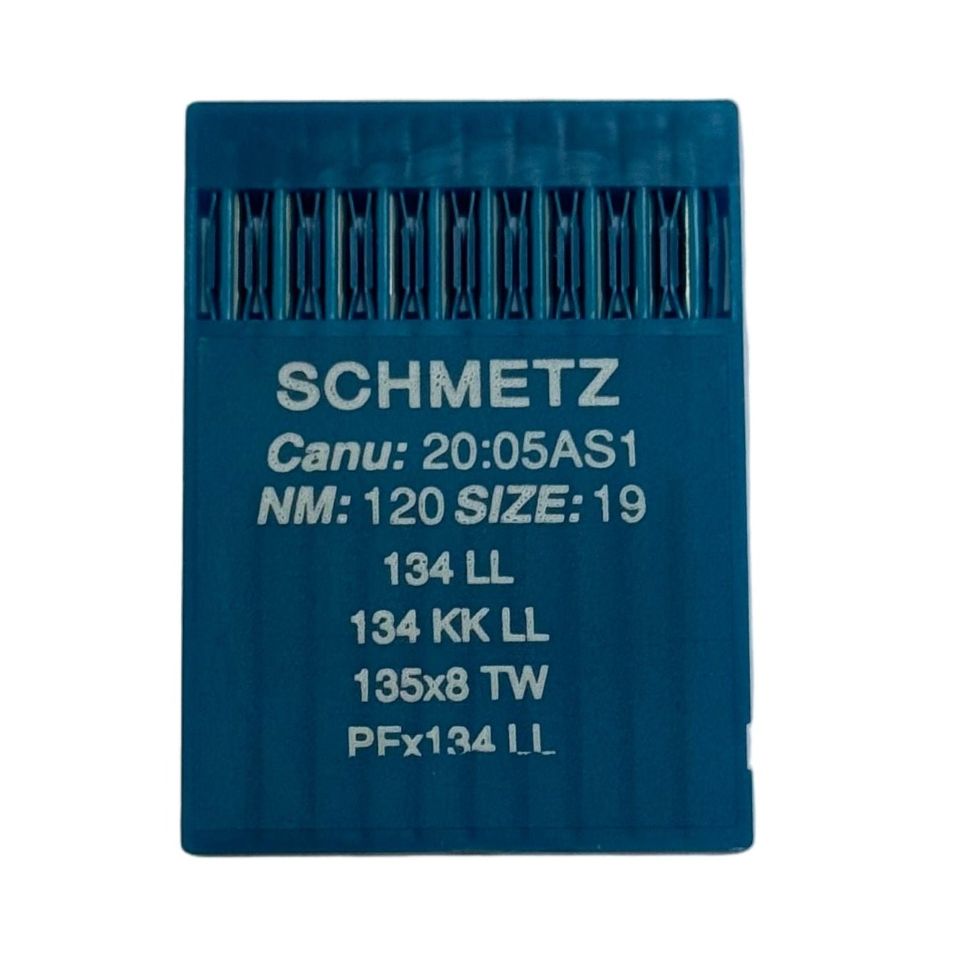 Image des aiguilles pour machines à coudre industrielles SCHMETZ 134 LL pour cuir (10 pièces) – disponible chez Šarlotes audumi