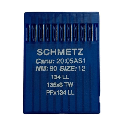 Aiguilles pour machines à coudre industrielles SCHMETZ 134 LL pour cuir (10 pièces) – disponible chez Šarlotes audumi