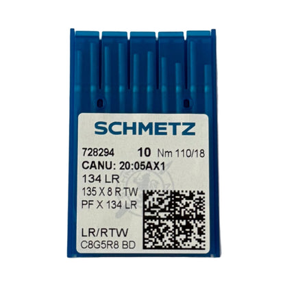 Image avec aiguilles pour machines à coudre industrielles SCHMETZ 134 LR - pour cuir (10 pièces) – disponible chez Šarlotes audumi