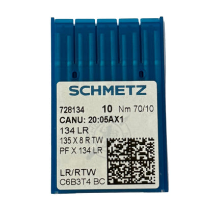 Image de aiguilles pour machines à coudre industrielles SCHMETZ 134 LR pour cuir (10 pièces) – disponible chez Šarlotes audumi