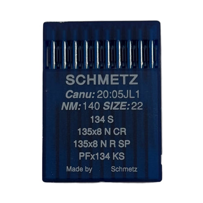 Image des aiguilles industrielles pour machines à coudre SCHMETZ 134 S pour cuir (10 pièces) – disponible chez Šarlotes audumi
