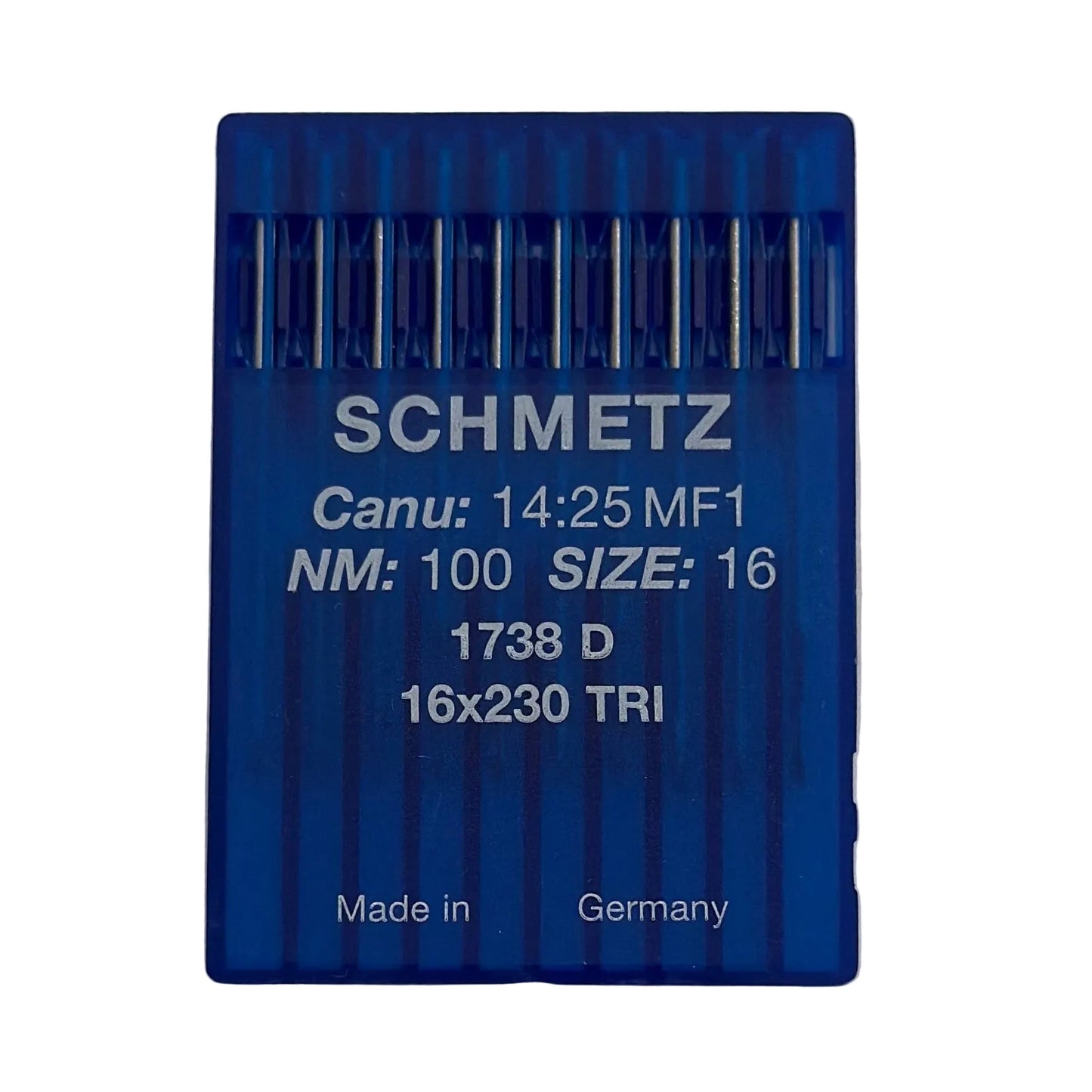Image des aiguilles pour machines à coudre industrielles SCHMETZ DBx1 D pour cuir (10 pcs) – disponibles chez Šarlotes audumi