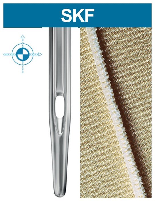 Image des aiguilles industrielles SCHMETZ DBx1 SKF pour machines à coudre – pour maille très épaisse (10 pièces) – disponible chez Šarlotes audumi