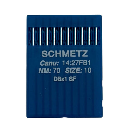 Image des aiguilles pour machines à coudre industrielles SCHMETZ DBx1 SUK SF – pour maille très fine (10 pcs) – disponibles chez Šarlotes audumi