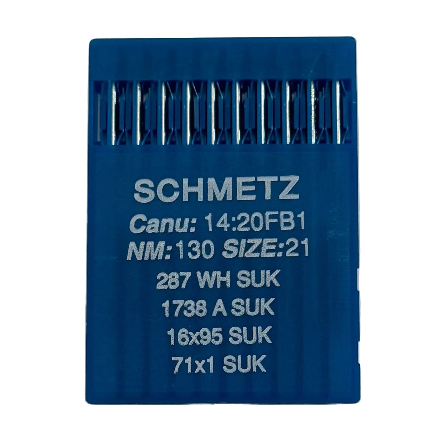 Image d’aiguilles pour machines à coudre industrielles SCHMETZ DBx1 SUK – pour jersey et denim (10 pcs) – disponible chez Šarlotes audumi