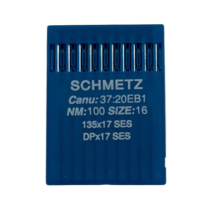 Image des aiguilles pour machines à coudre industrielles SCHMETZ DPX17 SES – pour le tricot et les vêtements de sport (10 pcs) – disponibles chez Šarlotes audumi
