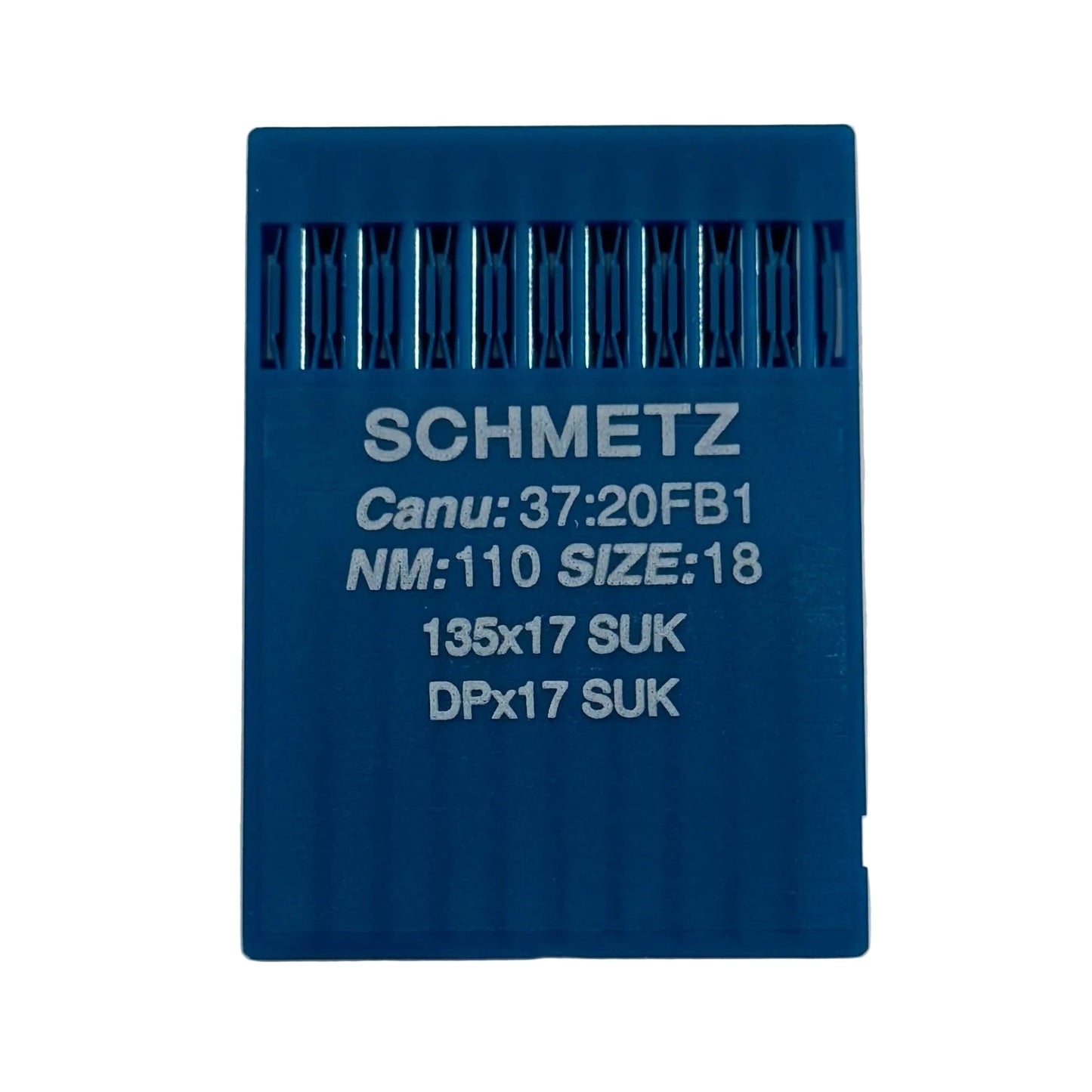 Image des aiguilles pour machines à coudre industrielles SCHMETZ DPX17 SUK – pour la maille et le jean (10 pièces) – disponibles chez Šarlotes audumi