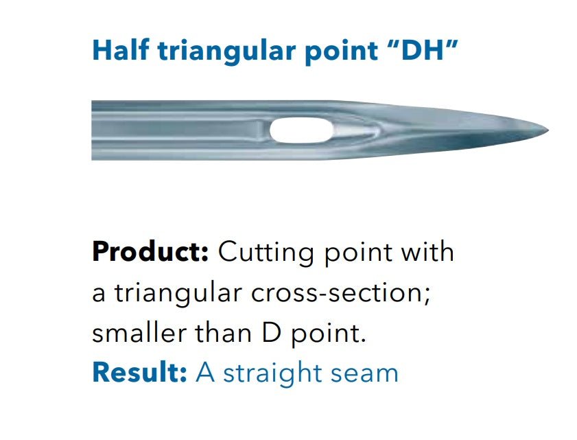 Image d’aiguilles pour machines à coudre industrielles SCHMETZ DPx5 DH pour cuir (10 pcs) – disponible chez Šarlotes audumi