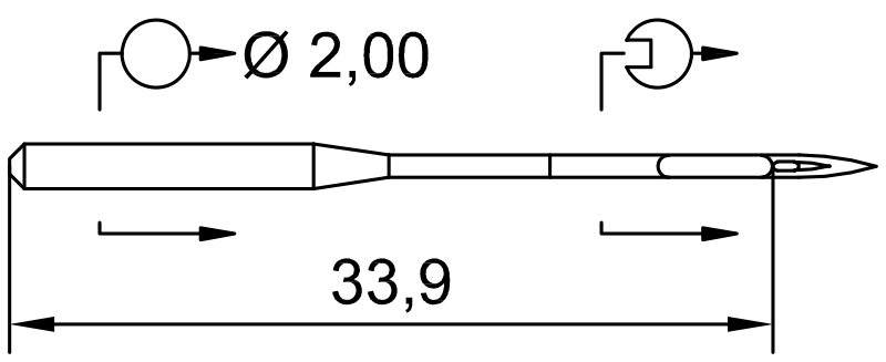 Attēls ar Adatas rūpnieciskajām šujmašīnām SCHMETZ DPx5 - universālās (10gab.) – pieejams Šarlotes audumi