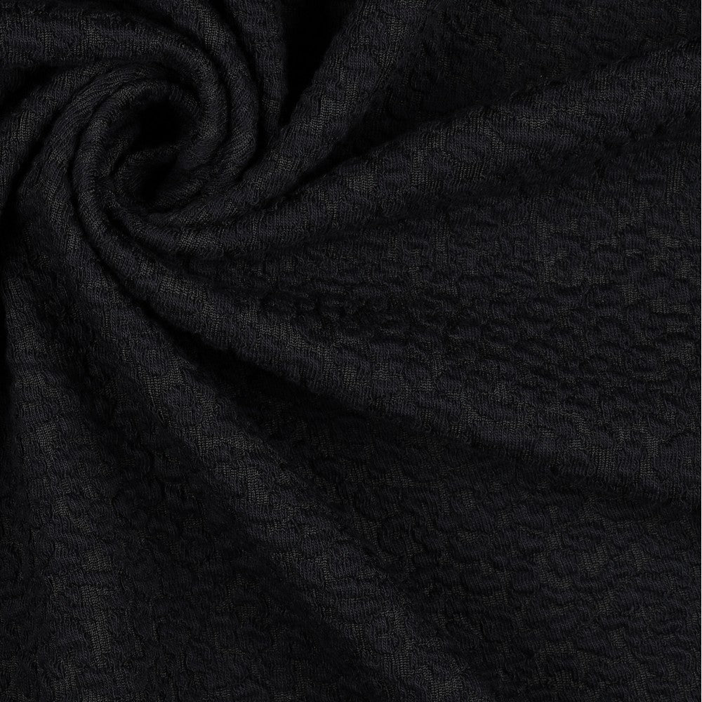 Adītais žakarda audums – melns 340 g/m²