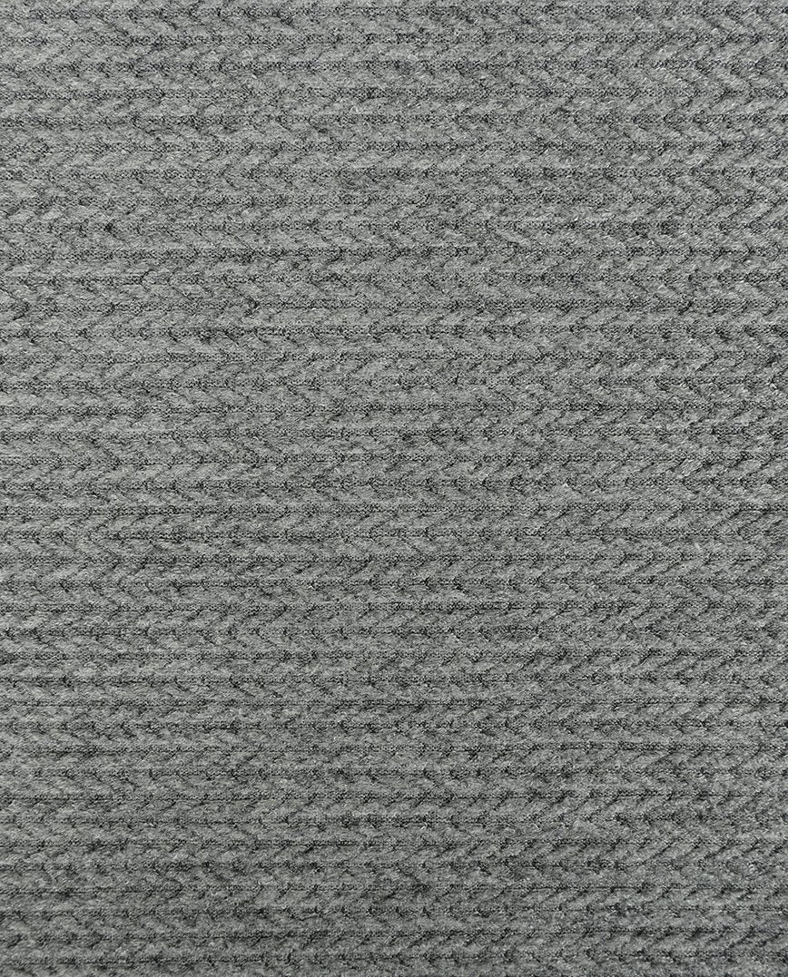 Image de tissu jacquard tricoté avec torsades - ton gris 350 g/m² – disponible chez Šarlotes audumi