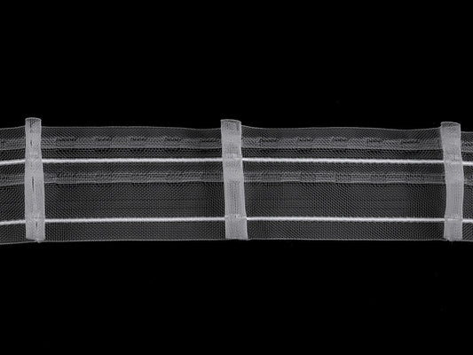 Image with curtain tape with one pleat 50 mm – available at Šarlotes audumi