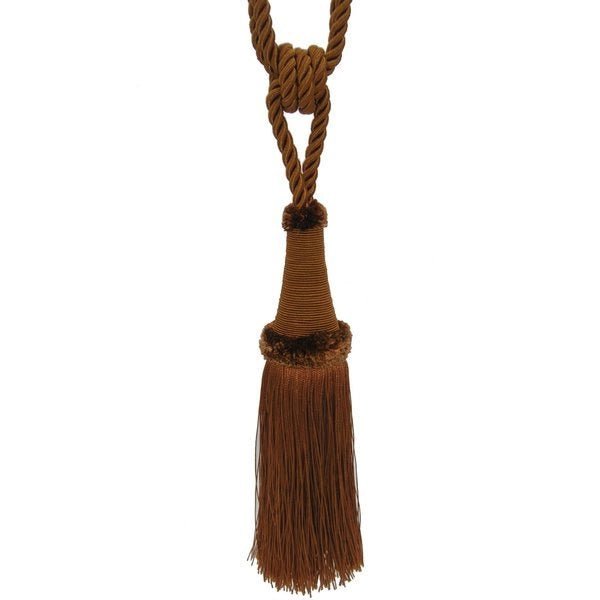Image with curtain holders, tiebacks with fringes|in various shades – available at Charlotte Fabrics