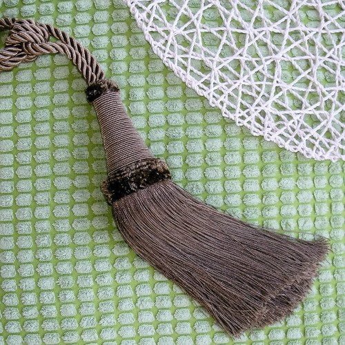 Image of curtain holders, tiebacks with fringes|in various shades – available at Charlotte’s Fabrics