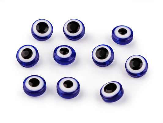 Image of acrylic beads Eye) 12 mm, 100 pcs. – available at Šarlotes audumi