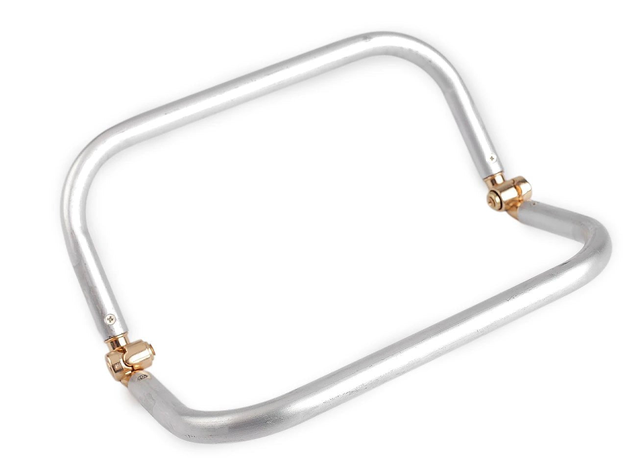 Image of aluminum bag frame with gold clasp, 20 × 19 cm – available at Charlotte Fabrics